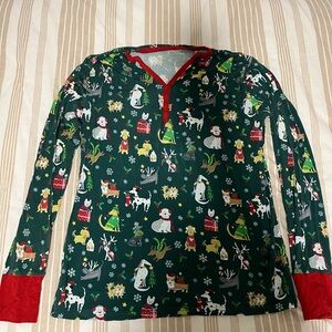 Little Sleepies Green and Red Holiday Shirt